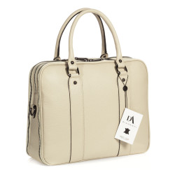 Servieta din piele naturala laptop 14" DiAmanti Savona Bej